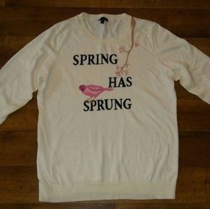 Talbots Large Spring Has Sprung 3/4 Sleeve Sweater